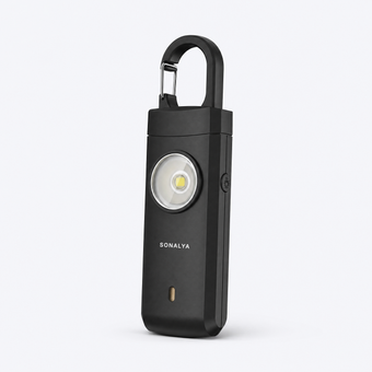 Alarme personnelle SONALYA coloris noir, vue trois quarts
