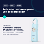 Trois soirs que tu compares, elle sort ce soir : tu tranches une fois, 24 g sur son trousseau. 130 dB et un flash, c'est tout.